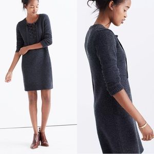 Madewell Merino Wool Lace up Sweater Dress